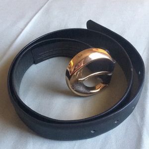 Black gold metal belt